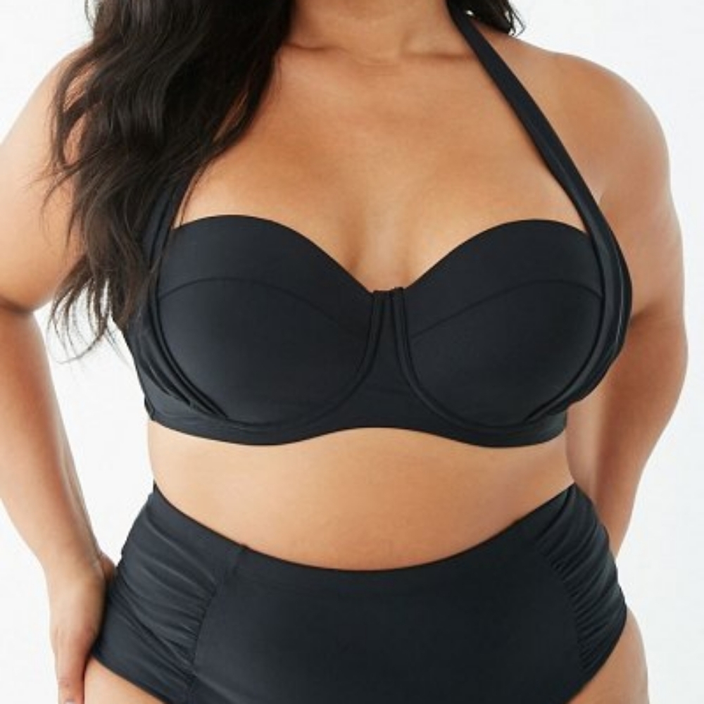 3X Black Halter Bikini Top & 2X Mint Bikini Bottom